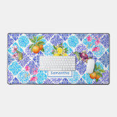 Siciliaanse citrusbloem Mediterrane azulejo tegels Bureaumat (Keyboard & Muis)