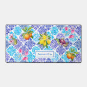 Siciliaanse citrusbloem Mediterrane azulejo tegels Bureaumat (Voorkant)