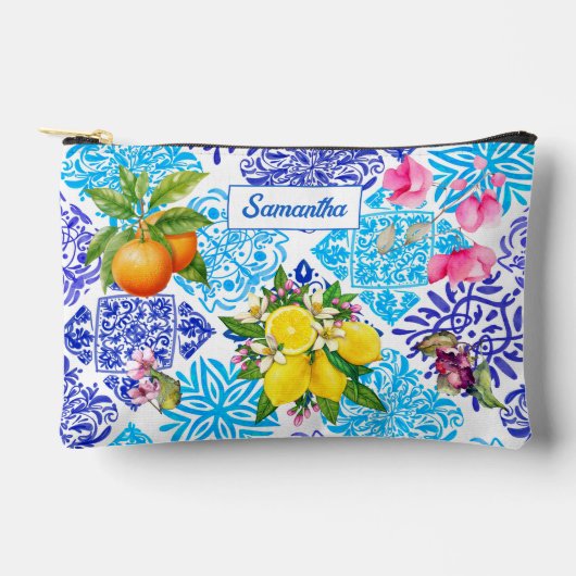 Siciliaanse citrusbloem Mediterrane azulejo tegels Etui (Voorkant)