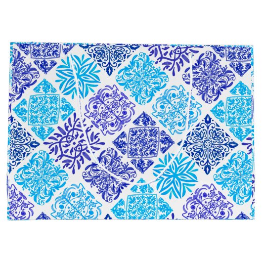 Siciliaanse citrusbloem Mediterrane azulejo tegels Groot Cadeauzakje (Achterkant)