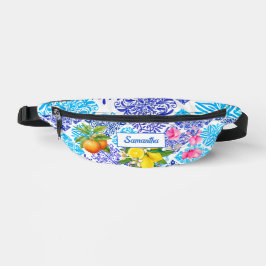 Siciliaanse citrusbloem Mediterrane azulejo tegels Heuptasje