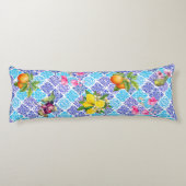 Siciliaanse citrusbloem Mediterrane azulejo tegels Lichaamskussen (Achterkant)