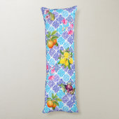 Siciliaanse citrusbloem Mediterrane azulejo tegels Lichaamskussen (Achterkant (Verticaal))