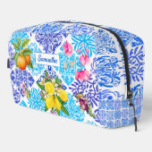 Siciliaanse citrusbloem Mediterrane azulejo tegels Toilettasje (Rechterhoek)
