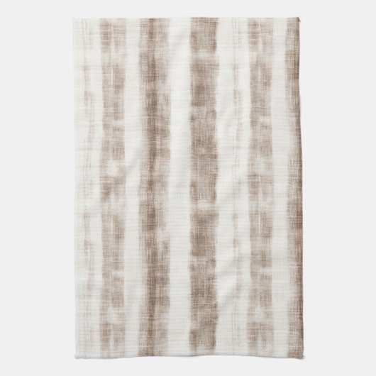 Siciliaanse geweven crème tan strepen Vrijgezellen Theedoek (Verticaal)