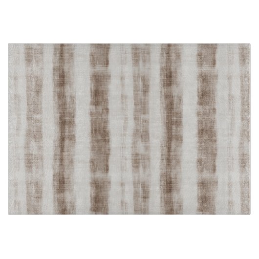 Siciliaanse geweven crèmekleurige bruine strepen b snijplank (Voorkant)