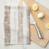 Siciliaanse geweven crèmekleurige bruine strepen b theedoek (Quarter Fold)