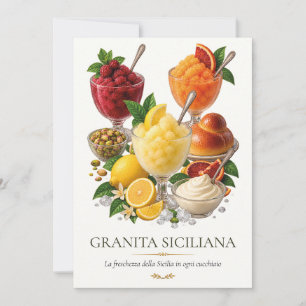 Siciliaanse Granita – Vintage Italiaans dessert Kaart