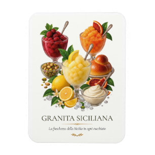 Siciliaanse Granita – Vintage Italiaans dessert Magneet