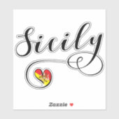 Siciliaanse hartvlag, Sicilië Sticker (Vel)