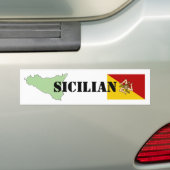 Siciliaanse kaart en vlag Bumpersticker (Op auto)