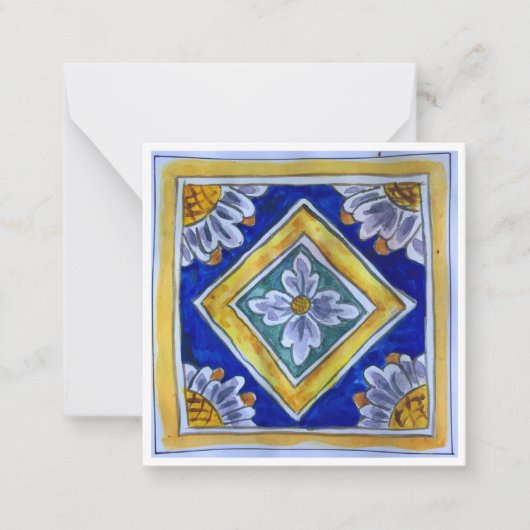 Siciliaanse keramische tegel - P2 - Platte briefka Notitiekaartje (Voorkant)
