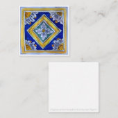 Siciliaanse keramische tegel - P2 - Platte briefka Notitiekaartje (Voorkant / Achterkant)