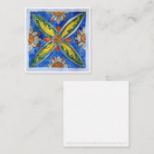 Siciliaanse keramische tegel - P4 - Platte briefka Notitiekaartje (Voorkant / Achterkant)