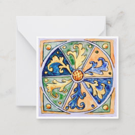 Siciliaanse keramische tegel - P7 - Platte briefka Notitiekaartje