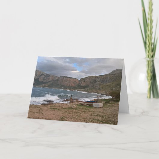 Siciliaanse kustkaart. Blanco voor uw eigen berich Kaart (Voorkant)