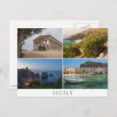 Siciliaanse landschappen in collage souvenir briefkaart (Voorkant / Achterkant)