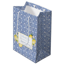 Siciliaanse Lemons Blue Tiles Wedding Favor Medium Cadeauzakje