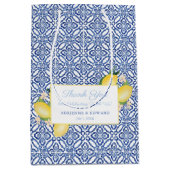Siciliaanse Lemons Blue Tiles Wedding Favor Medium Cadeauzakje (Voorkant)