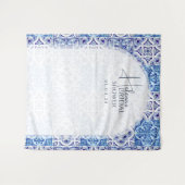 Siciliaanse majolica achtergrond – Italiaans citro Wandkleed (Voorkant (horizontaal))