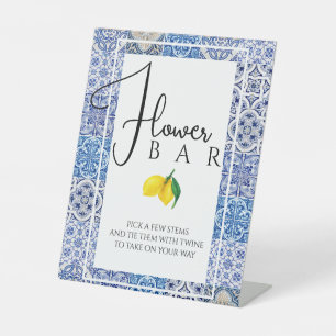 Siciliaanse Majolica Bar Sign – Italiaanse citroen Reclamebord Met Voetstuk