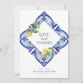 Siciliaanse majolica bedankkaart – Lemon Design Kaart (Voorkant)