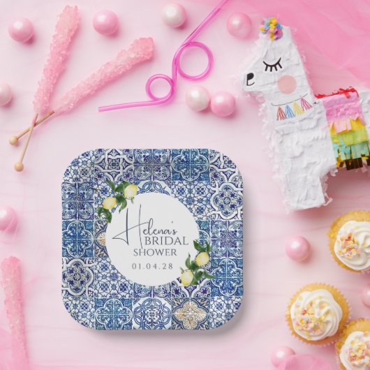 Siciliaanse Majolica Paper Bord – Lemon Theme (Feest)