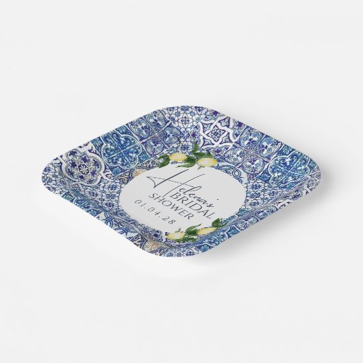 Siciliaanse Majolica Paper Bord – Lemon Theme (Gebogen)
