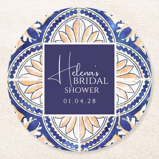 Siciliaanse Majolica Ronde Onderzetter – Lemon The (Voorkant)