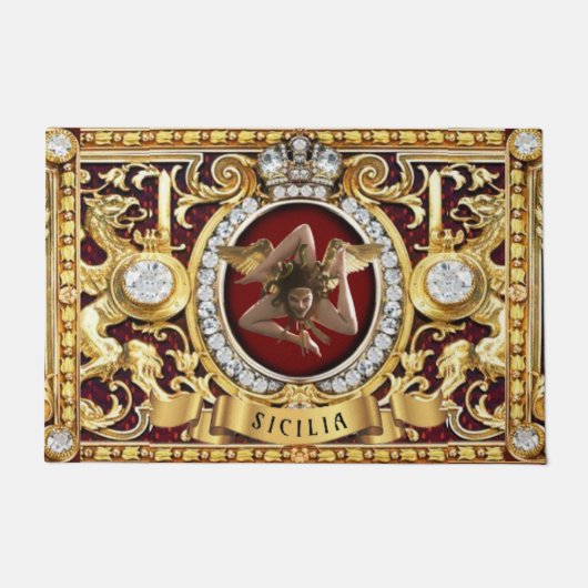 Siciliaanse medaille van Trinacria Deurmat (Voorkant)