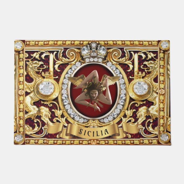 Siciliaanse medaille van Trinacria Deurmat (Voorkant)