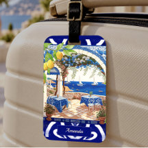 Siciliaanse mediterraanse majolica citrus blauwe t