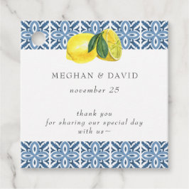 Siciliaanse mediterrane blauwe tegels citroenen br bedankjes labels