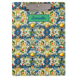 Siciliaanse mediterrane citrusblauwe tegels klembord