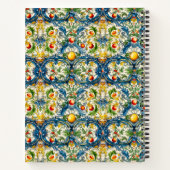 Siciliaanse mediterrane citrusblauwe tegels notitieboek (Achterkant)