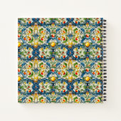 Siciliaanse mediterrane citrusblauwe tegels notitieboek (Achterkant)