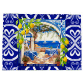 Siciliaanse mediterrane majolica citrusblauwe tege groot cadeauzakje