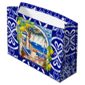 Siciliaanse mediterrane majolica citrusblauwe tege groot cadeauzakje