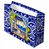 Siciliaanse mediterrane majolica citrusblauwe tege groot cadeauzakje