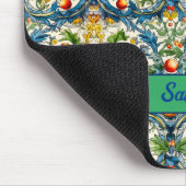 Siciliaanse mediterrane sinaasappels majolica blau muismat (Hoek)