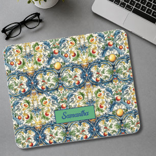 Siciliaanse mediterrane sinaasappels majolica blau muismat