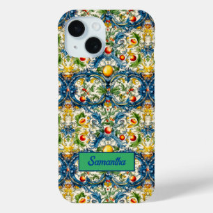 Siciliaanse mediterrane sinaasappels majolica iPhone 15 case