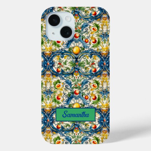 Siciliaanse mediterrane sinaasappels majolica Case-Mate iPhone case (Achterkant)