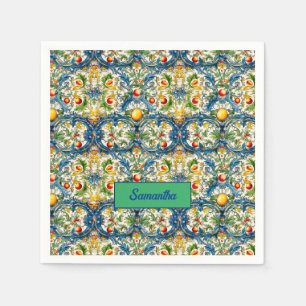 Siciliaanse mediterrane sinaasappels majolica servet