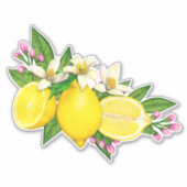 Siciliaanse mediterrane Sticker Lemon Citrus Flora (Voorkant)