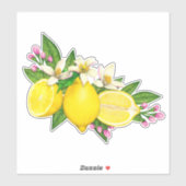 Siciliaanse mediterrane Sticker Lemon Citrus Flora (Vel)