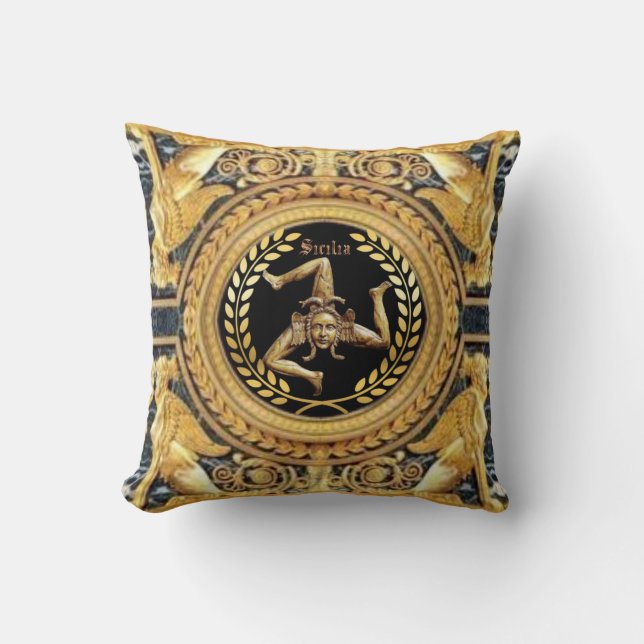Siciliaanse Medusa met Sphinges Pillow Kussen (Voorkant)