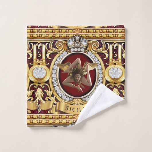 Siciliaanse Medusa Trinacria Gift Guest Bad Handdoek (Wasdoekje)