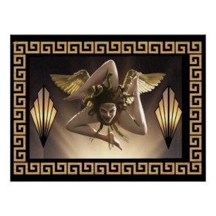 Siciliaanse Medusa (Trinacria) Symbool van het eil Perfect Poster