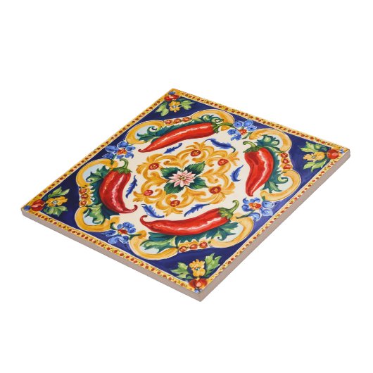 Siciliaanse paprika tegeltje (Zijkant)